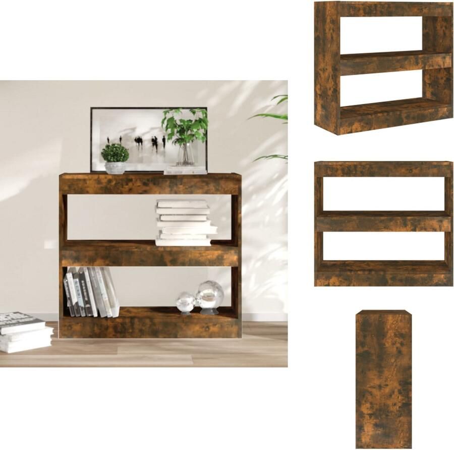 VidaXL Boekenkast Boekenkasten Kast Opbergkast Boekenkast kamerscherm 80x30x72 cm gerookt eikenkleurig