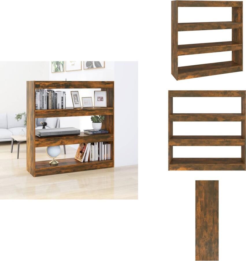 VidaXL Boekenkast Boekenkasten Meubel Kast Boekenkast kamerscherm 100x30x103 cm gerookt eikenkleurig