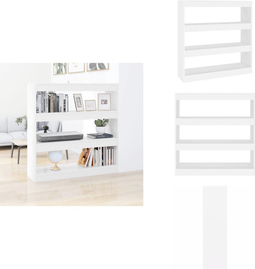 VidaXL Boekenkast Boekenkasten Meubel Kast Boekenkast kamerscherm 100x30x103 cm wit