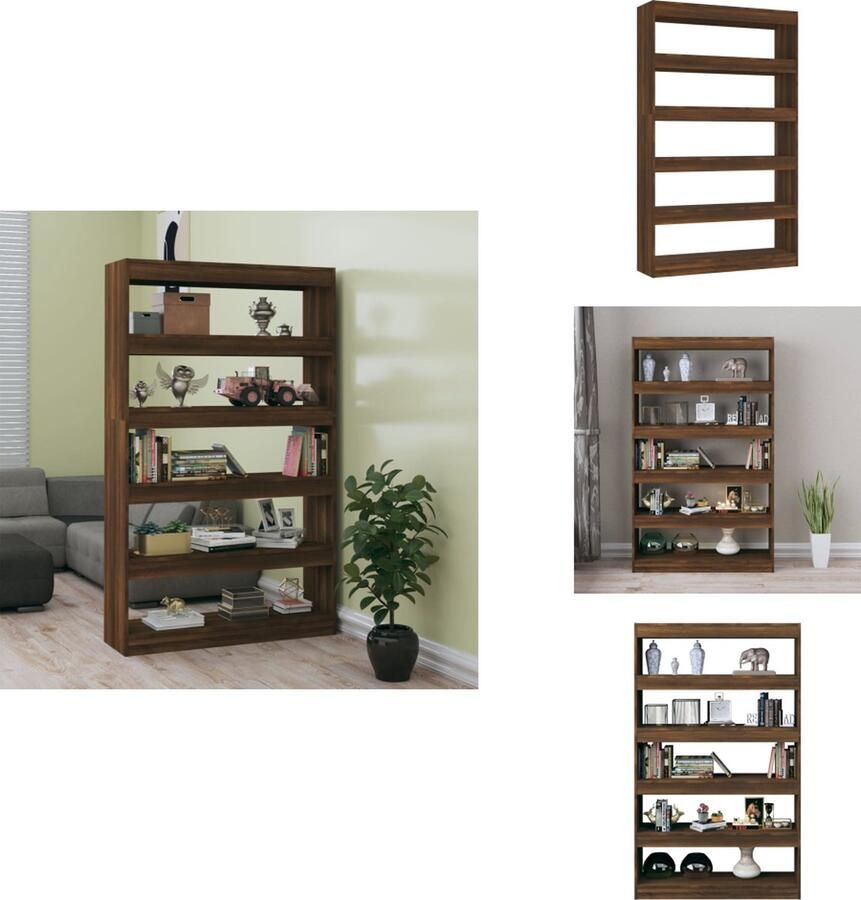 VidaXL Boekenkast Boekenkasten Meubel Kast Boekenkast kamerscherm 100x30x166 cm bruineikenkleurig