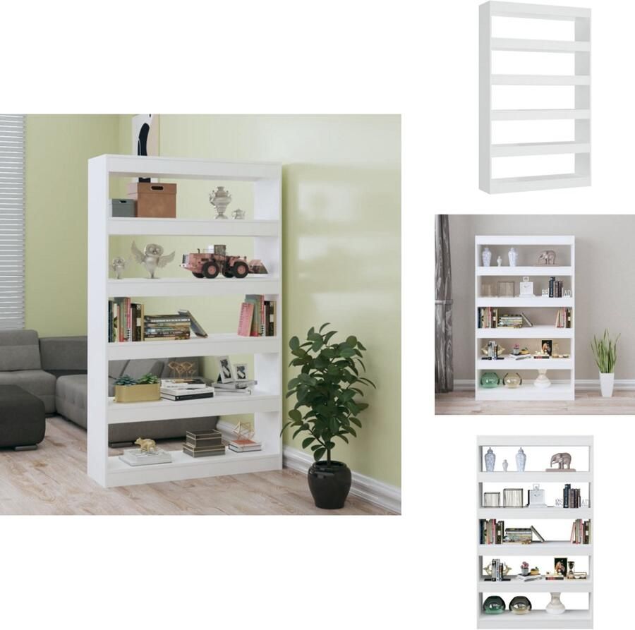VidaXL Boekenkast Boekenkasten Meubel Kast Boekenkast kamerscherm 100x30x166 cm wit
