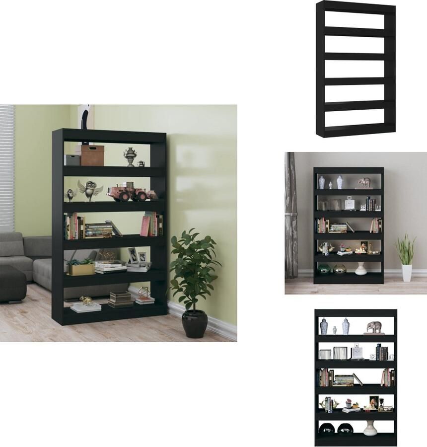 VidaXL Boekenkast Boekenkasten Meubel Kast Boekenkast kamerscherm 100x30x166 cm zwart