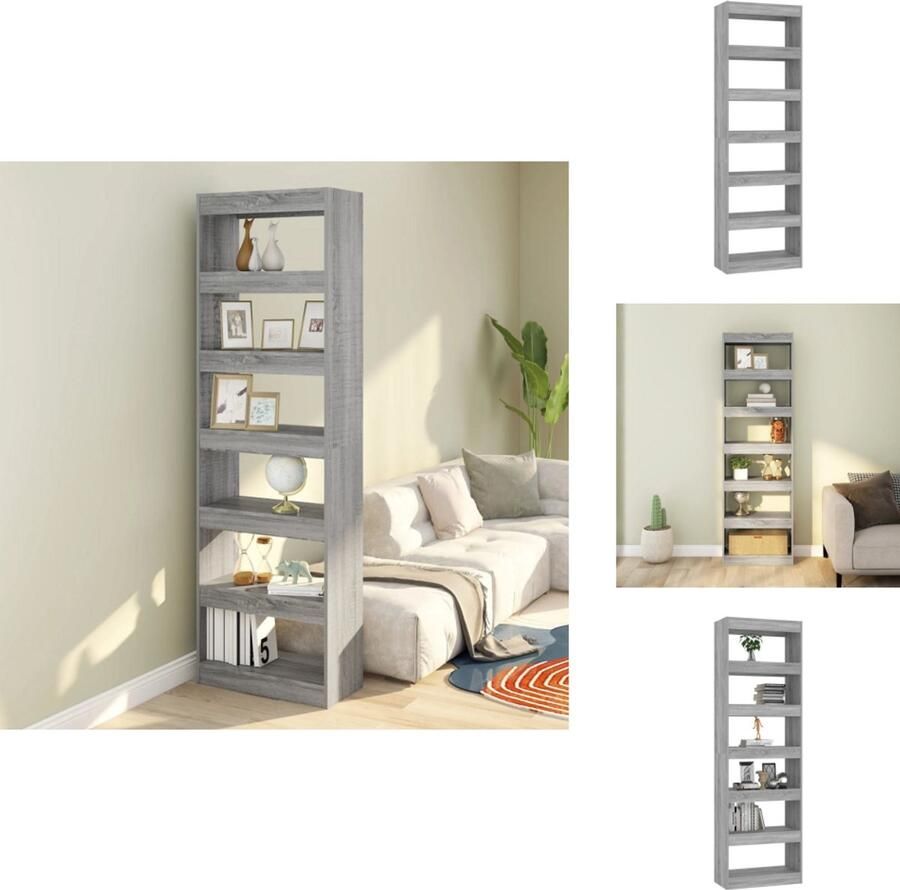 VidaXL Boekenkast Boekenkasten Meubel Kast Boekenkast kamerscherm 60x30x198 cm grijs sonoma eikenkleurig