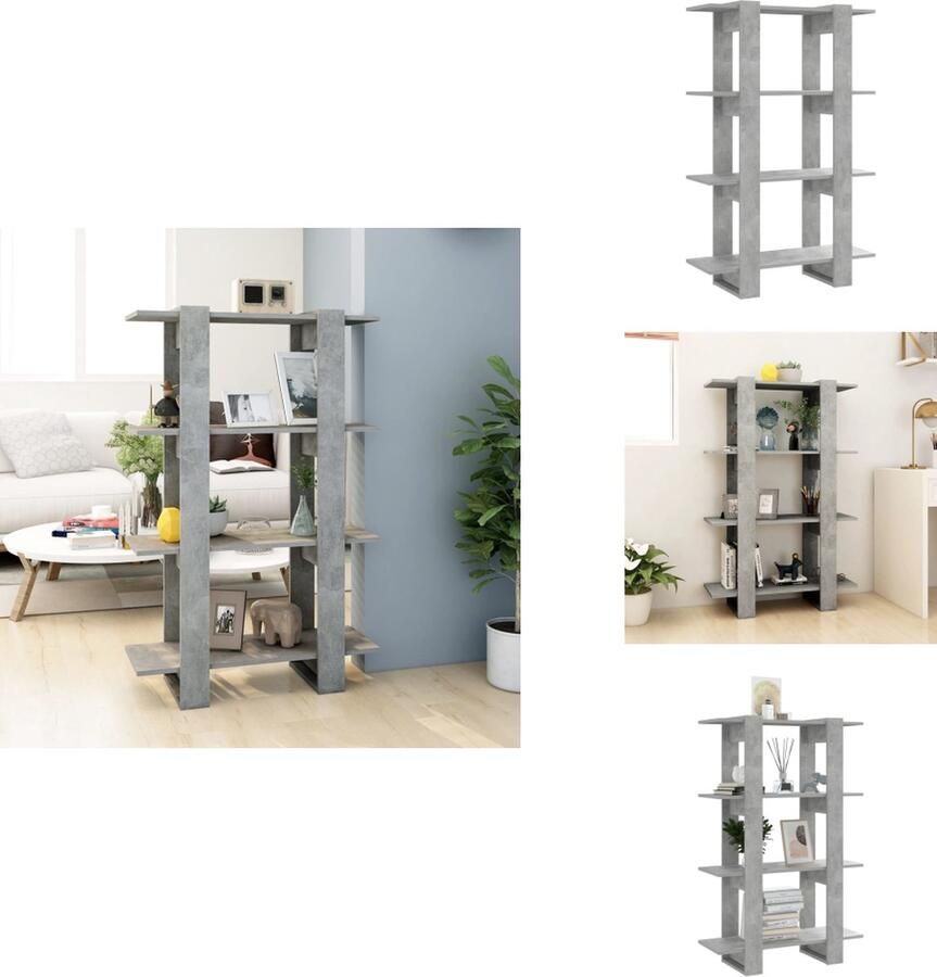VidaXL Boekenkast Boekenkasten Meubel Kast Boekenkast kamerscherm 80x30x123-5 cm betongrijs