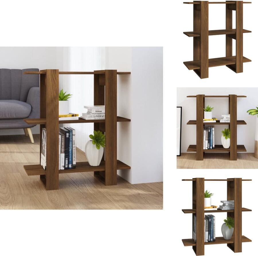 VidaXL Boekenkast Boekenkasten Meubel Kast Boekenkast kamerscherm 80x30x87 cm bruineikenkleurig