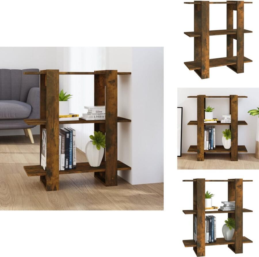 VidaXL Boekenkast Boekenkasten Meubel Kast Boekenkast kamerscherm 80x30x87 cm gerookt eikenkleurig