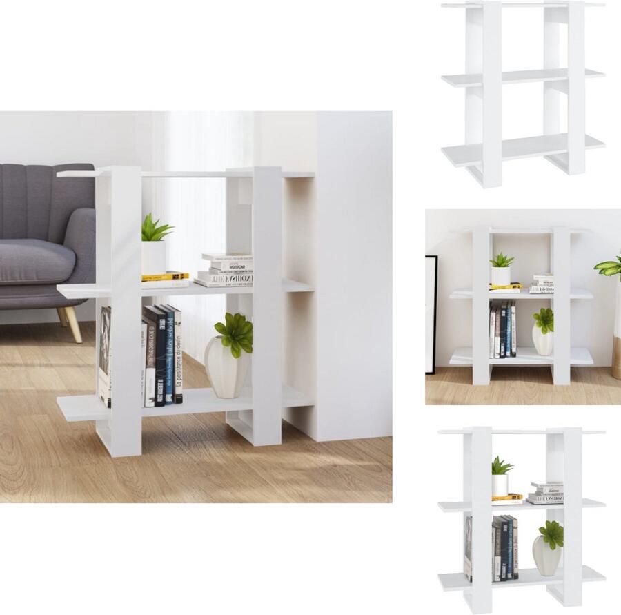 VidaXL Boekenkast Boekenkasten Meubel Kast Boekenkast kamerscherm 80x30x87 cm wit
