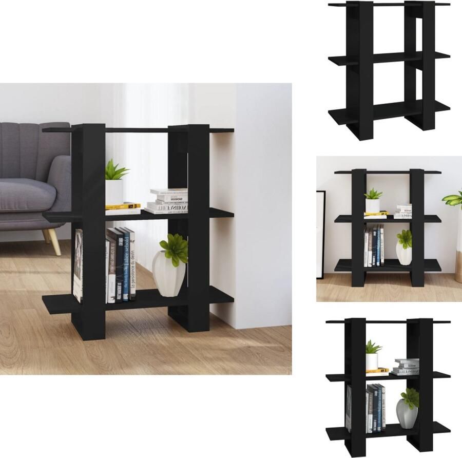 VidaXL Boekenkast Boekenkasten Meubel Kast Boekenkast kamerscherm 80x30x87 cm zwart