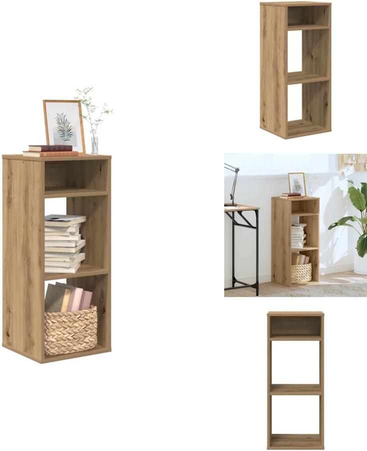 VidaXL Boekenkast Boekenkasten Opbergkast Boekenplank Boekenkast 34x31x80 cm bewerkt hout artisanaal eikenkleur