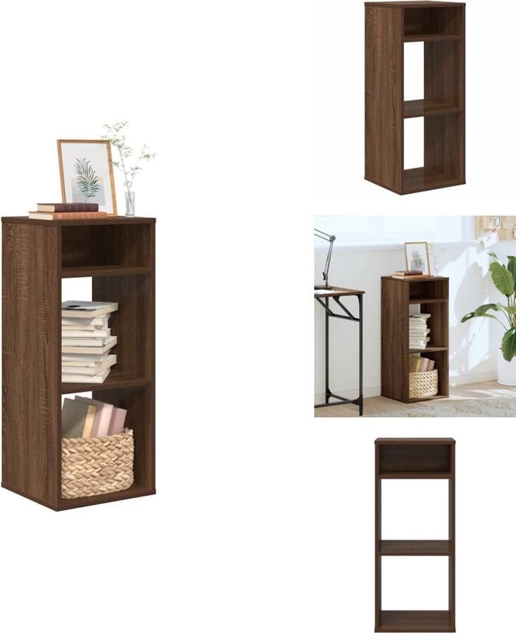 VidaXL Boekenkast Boekenkasten Opbergkast Boekenplank Boekenkast 34x31x80 cm bewerkt hout bruin eikenkleur