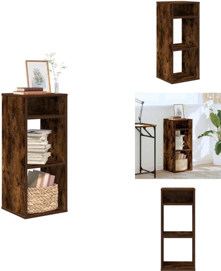 VidaXL Boekenkast Boekenkasten Opbergkast Boekenplank Boekenkast 34x31x80 cm bewerkt hout gerookt eikenkleurig