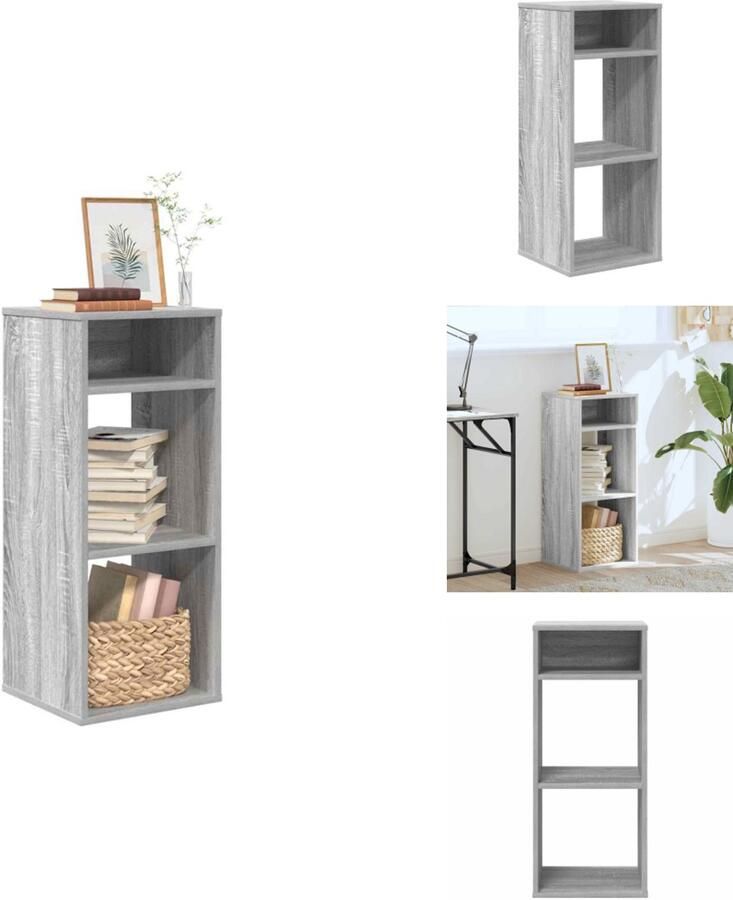 VidaXL Boekenkast Boekenkasten Opbergkast Boekenplank Boekenkast 34x31x80 cm bewerkt hout grijs sonoma eikenkleurig