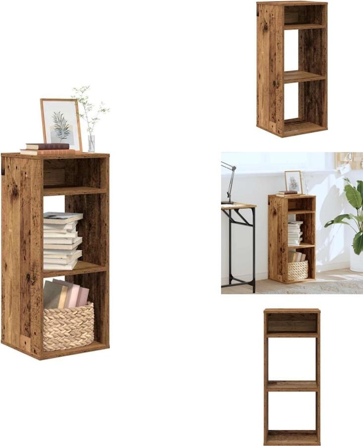 VidaXL Boekenkast Boekenkasten Opbergkast Boekenplank Boekenkast 34x31x80 cm bewerkt hout oud houtkleurig