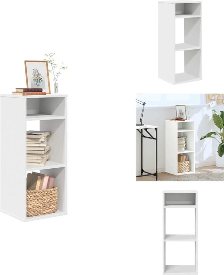 VidaXL Boekenkast Boekenkasten Opbergkast Boekenplank Boekenkast 34x31x80 cm bewerkt hout wit