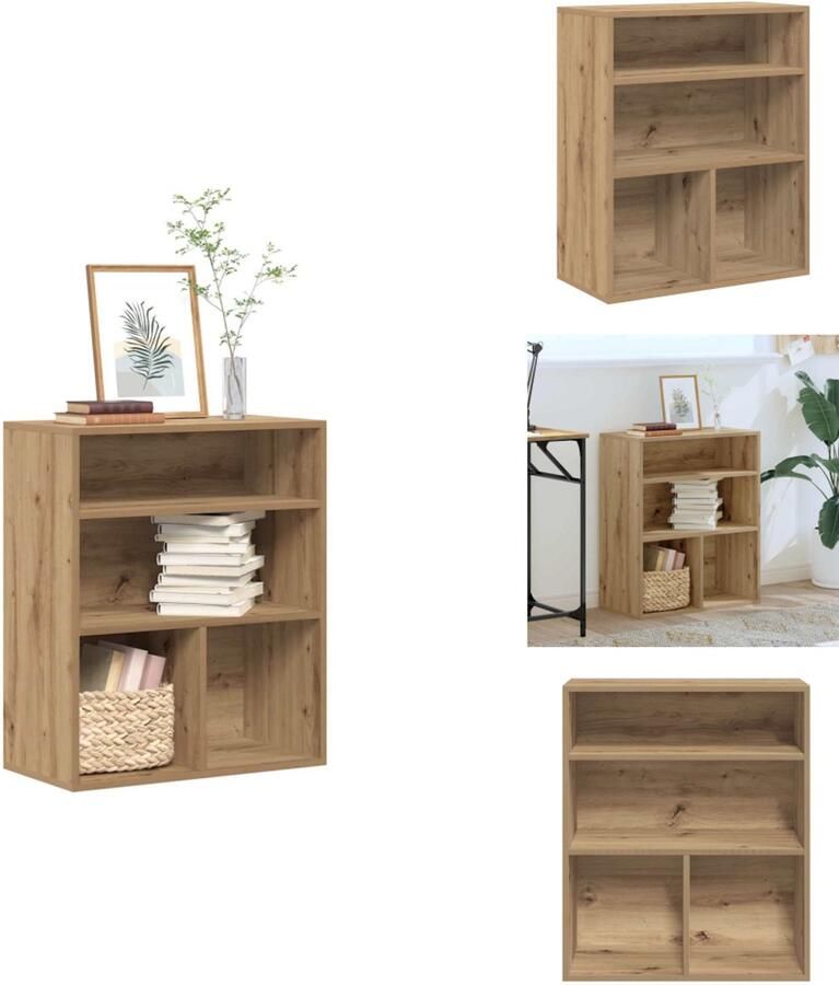 VidaXL Boekenkast Boekenkasten Opbergkast Boekenplank Boekenkast 60x30x71 5 cm bewerkt hout artisanaal eikenkleur