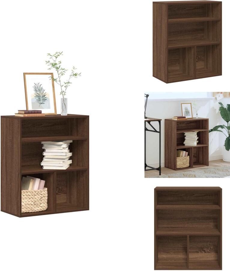 VidaXL Boekenkast Boekenkasten Opbergkast Boekenplank Boekenkast 60x30x71 5 cm bewerkt hout bruin eikenkleur