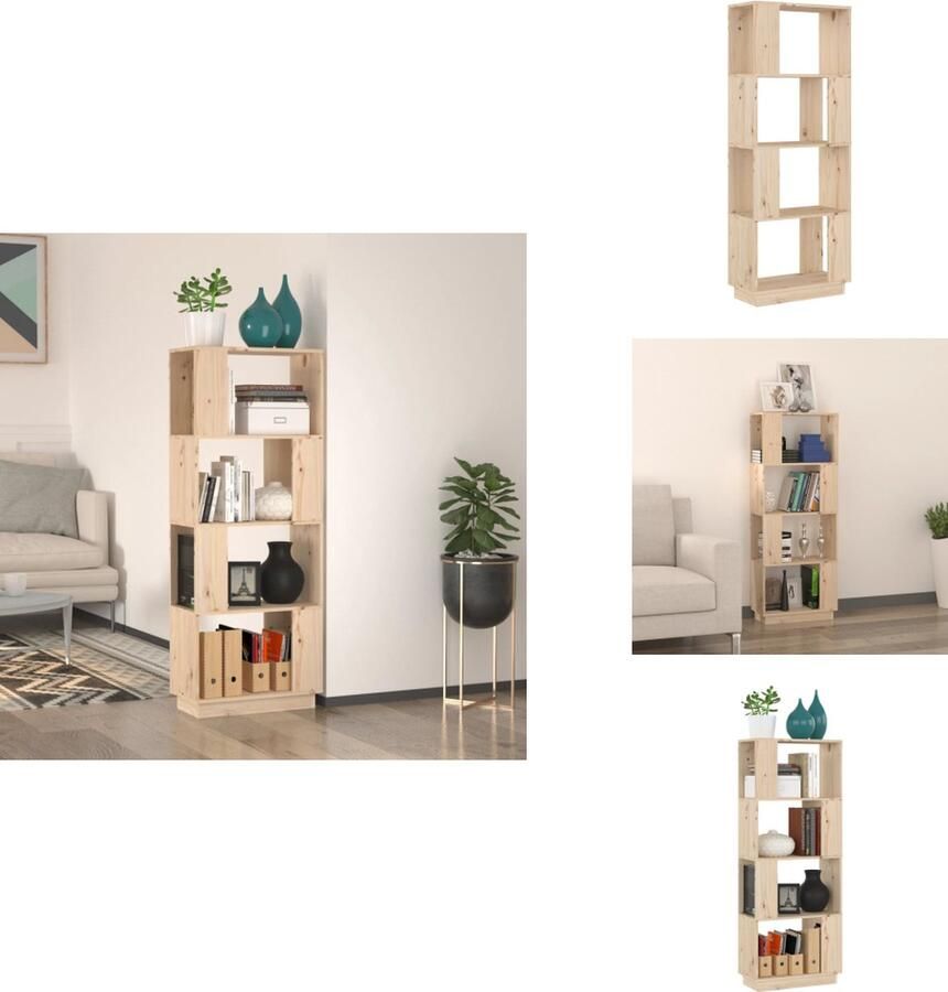 VidaXL Boekenkast Boekenkasten Opbergkast Boekenrek Boekenkast kamerscherm 51x25x132 cm massief grenenhout