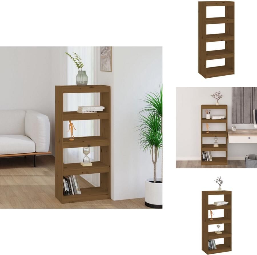 VidaXL Boekenkast Boekenkasten Opbergkast Kast Boekenkast kamerscherm 60x30x135 5 cm grenenhout honingbruin