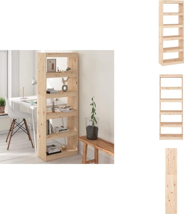 VidaXL Boekenkast Boekenkasten Opbergkast Kast Boekenkast kamerscherm 60x30x167 5 cm massief grenenhout