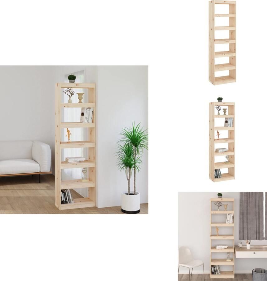 VidaXL Boekenkast Boekenkasten Opbergkast Kast Boekenkast kamerscherm 60x30x199 5 cm massief grenenhout