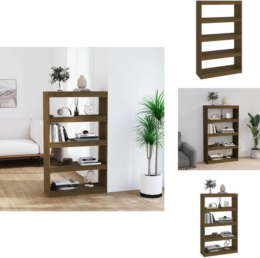 VidaXL Boekenkast Boekenkasten Opbergkast Kast Boekenkast kamerscherm 80x30x135 5 cm grenenhout honingbruin