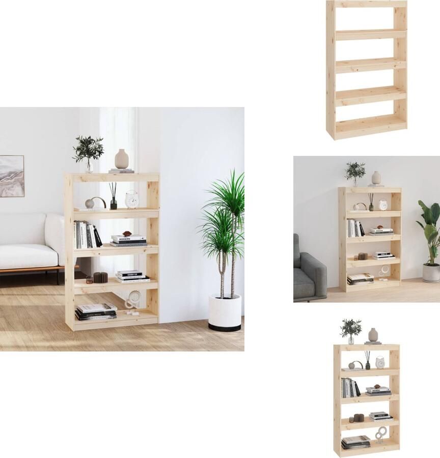 VidaXL Boekenkast Boekenkasten Opbergkast Kast Boekenkast kamerscherm 80x30x103 5 cm massief grenenhout