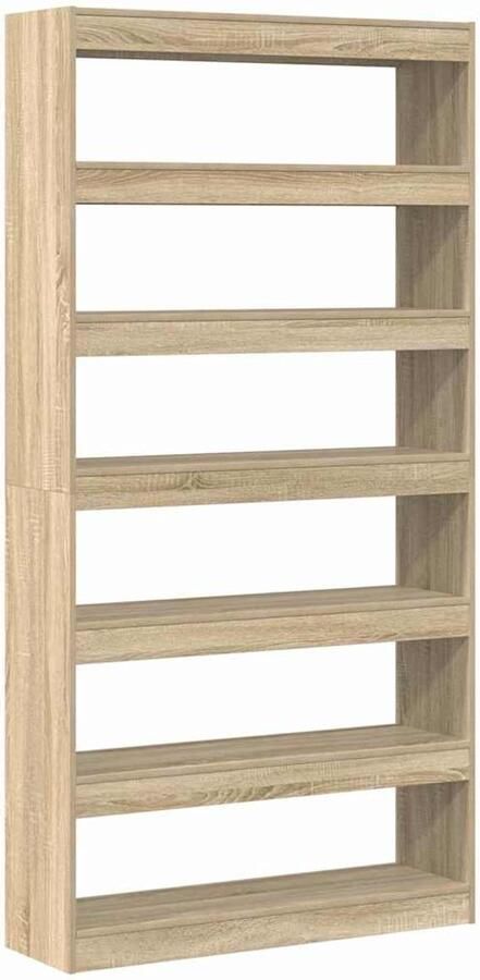 VidaXL Boekenkast Sonoma Eiken Hout 100 x 30 x 198 cm Planken