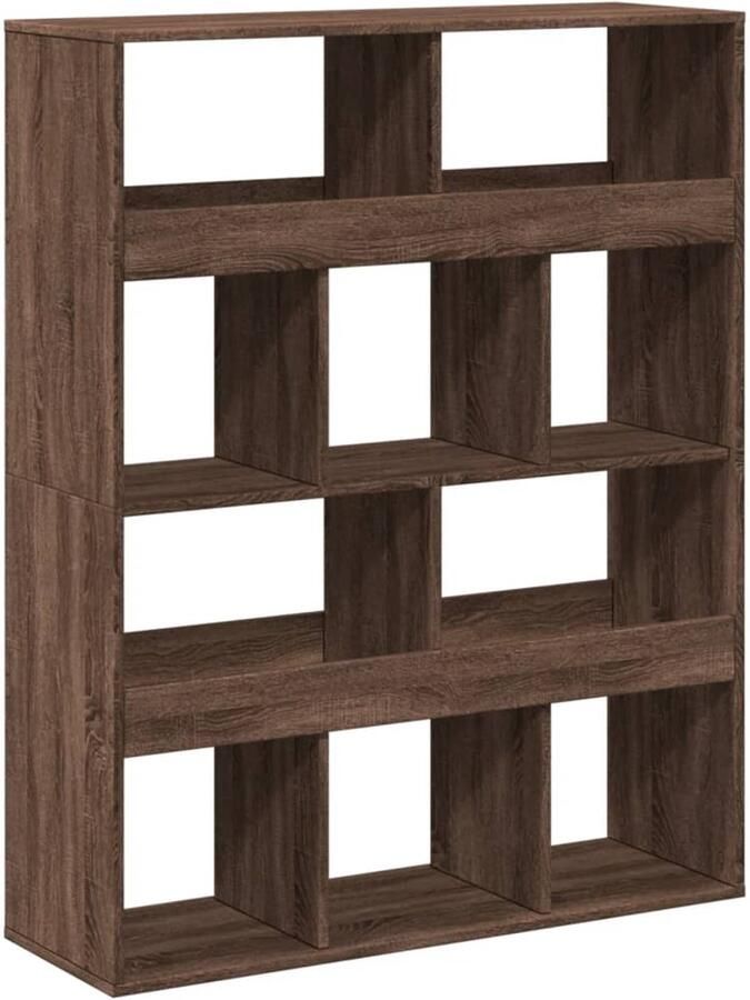 VidaXL Boekenkast Bruin Eiken 10 Vakken 100x33x125 5 cm Boekenkast Boekenkasten Boeken Plank Schappenkast
