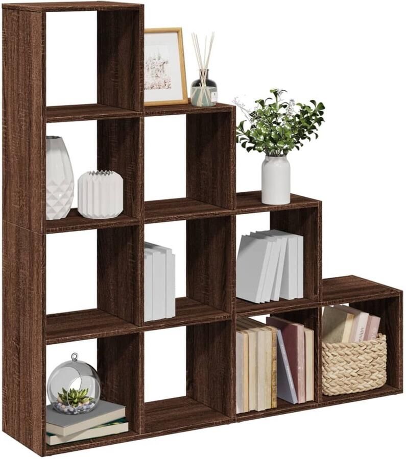 VidaXL Boekenkast Bruin Eiken 131 5x29x131 5 cm Boekenkast Boekenkasten Boeken Plank Schappenkast