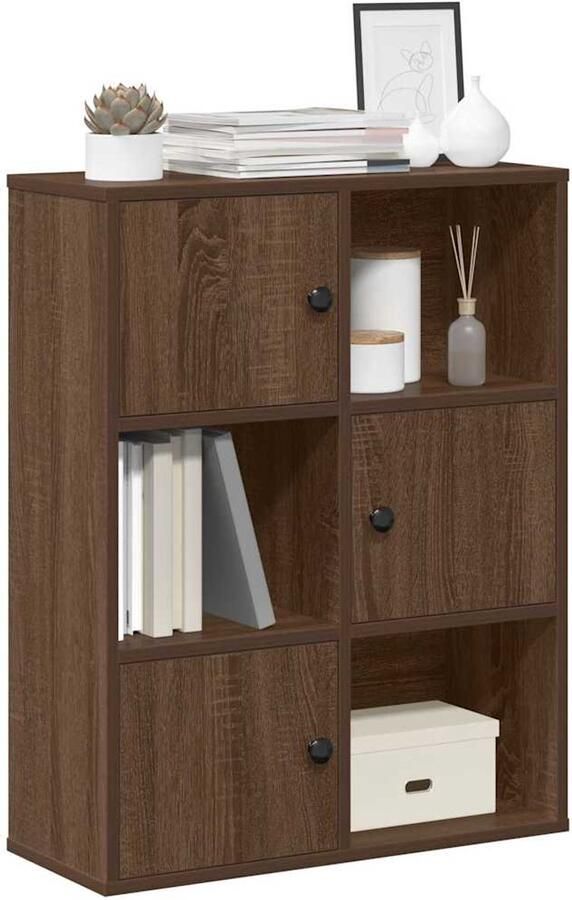 VidaXL Boekenkast bruin eiken 60x24x76 5 cm Boekenkast Boekenkasten Boekenplank Opbergkast