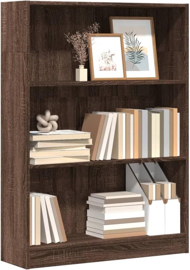 VidaXL Boekenkast Bruin Eiken 80x24x109 cm Boekenkast Boekenkasten Boeken Plank Schappenkast
