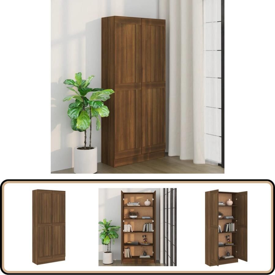 VidaXL Boekenkast Bruin Eiken 82 5x30 5x185 5 cm Boekenkast Houten Boekenkast Bruine Eiken Boekenkast Vintage Boekenkast Woonkamer Boekenkast Slaapkamer Boekenkast Opbergkast Bibliotheekkast