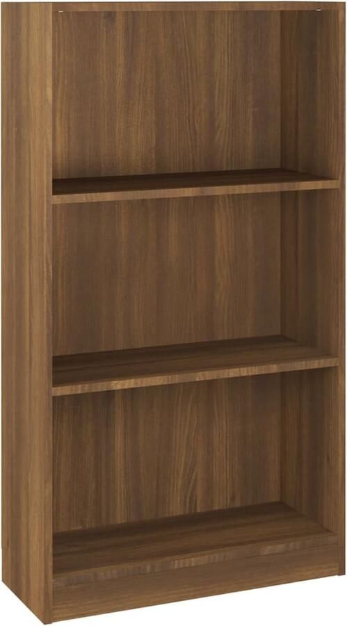 VidaXL Boekenkast Bruin Eiken Bewerkt Hout 60x24x109 cm Boekenkast Houten Boekenkast Bruine Boekenkast Design Boekenkast Opbergkast Bibliotheek Woonkamerdecoratie Living Accessoires Bruine Eiken