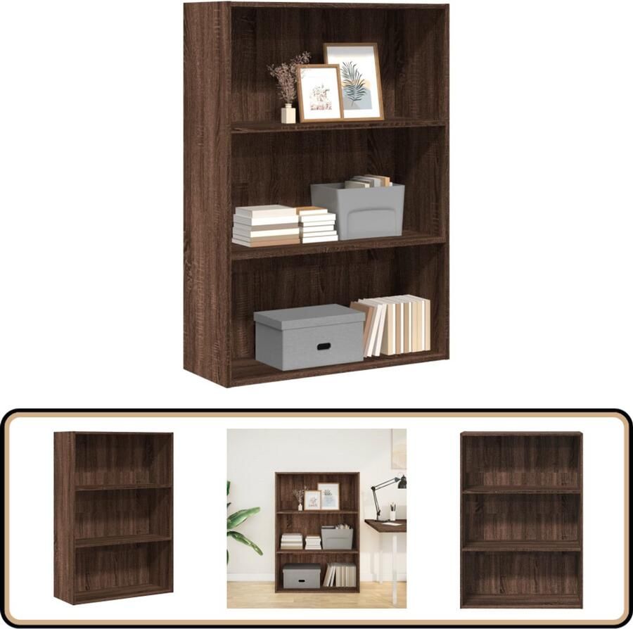 VidaXL Boekenkast Bruineiken 80x30x114 cm Boekenkast Boekenkasten Boeken Plank Schappenkast