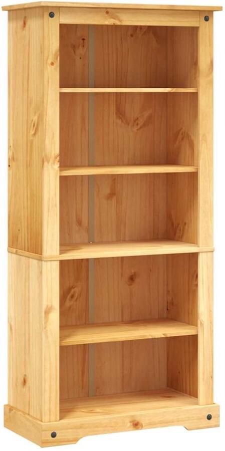 VidaXL Boekenkast Corona-stijl 5 planken grenenhout Boekenkast Bibliotheek Houten Boekenkast Corona Stijl Rustic Vintage Grenenhout Bruine Boekenkast Livingroom Furniture Woonkamermeubilair