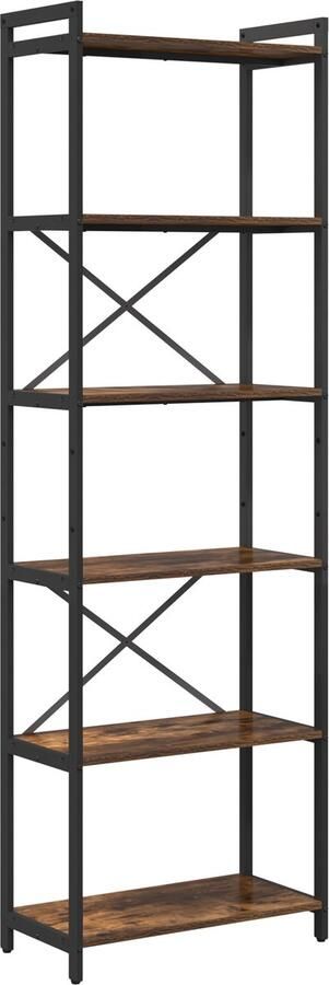 VidaXL Boekenkast Gerookt eiken 60 x 30 x 188 cm MDF en staal