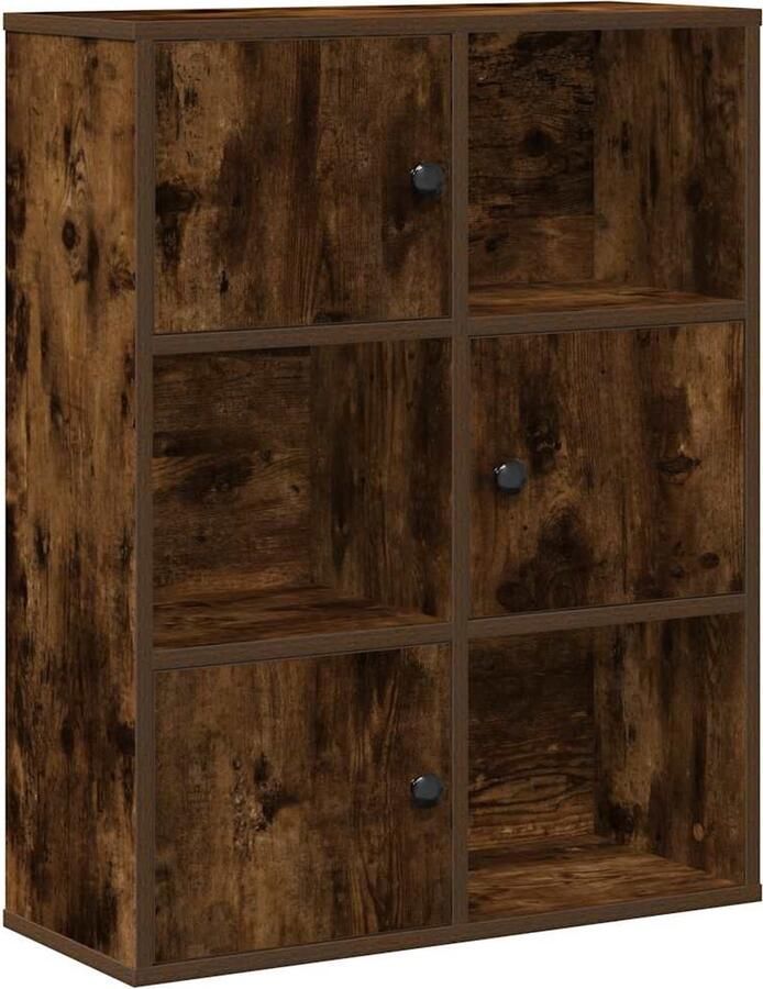VidaXL Boekenkast Gerookt Eiken 60x24x76 5 cm Boekenkast Boekenkasten Boekenplank Opbergkast