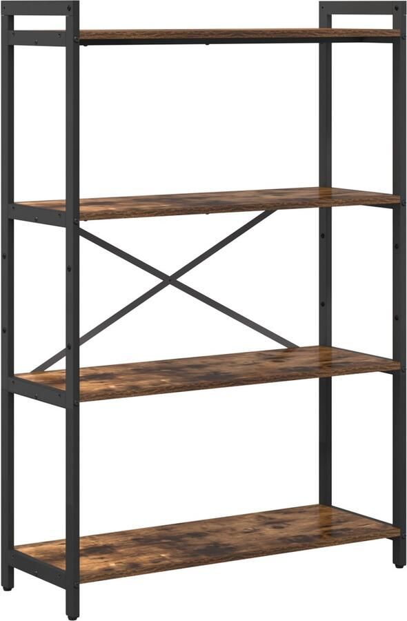 VidaXL Boekenkast Gerookt eiken 80 x 30 x 118 cm Bewerkt hout