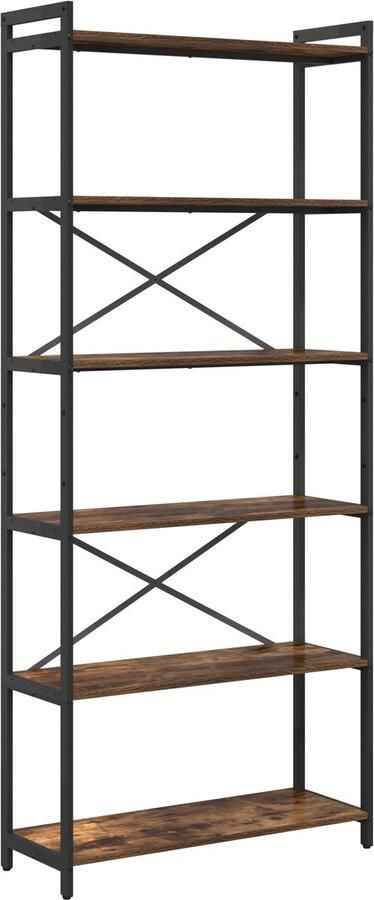 VidaXL Boekenkast Gerookt eiken 80 x 30 x 188 cm Hout en Staal