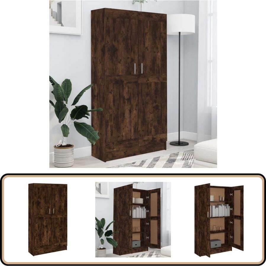 VidaXL Boekenkast Gerookt Eiken 82 5x30 5x150 cm Boekenkast Houten Boekenkast Vintage Boekenkast Industriële Boekenkast Bruine Boekenkast Boekenplank Opslagruimte Woonkamerdecoratie Slaapkamermeubilair