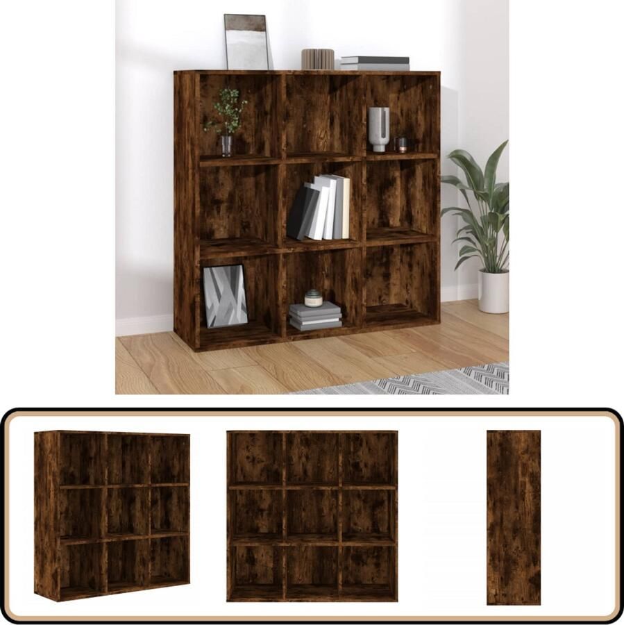 VidaXL Boekenkast Gerookt Eiken 98x29x97 5 cm Boekenkast Houten Boekenkast Bruine Boekenkast Vintage Boekenkast Landelijke Boekenkast