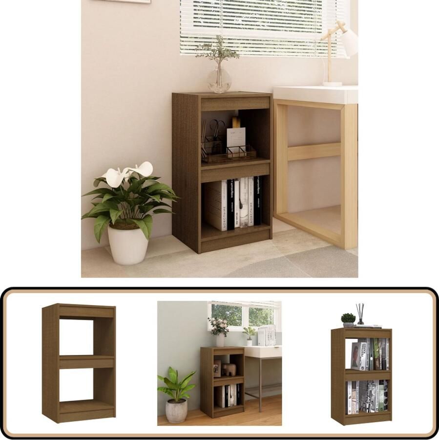 VidaXL Boekenkast Grenenhout Honingbruin 40x30x71 5 cm Boekenkast Houten Boekenkast Boekenplank Bibliotheek Opslagkast Woonaccessoires Designkast Bruine Kast Grenenhout Vintage Stijl Modern Interieur