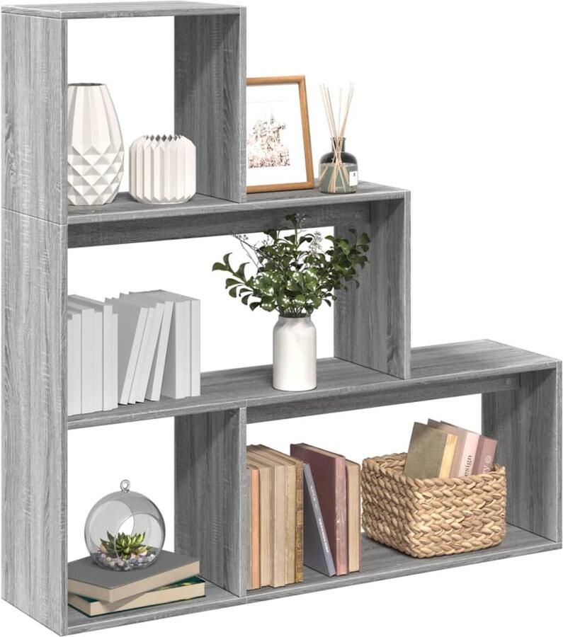 VidaXL Boekenkast Grijs Sonoma 123x29x123 cm Boekenkast Boekenkasten Boeken Plank Schappenkast