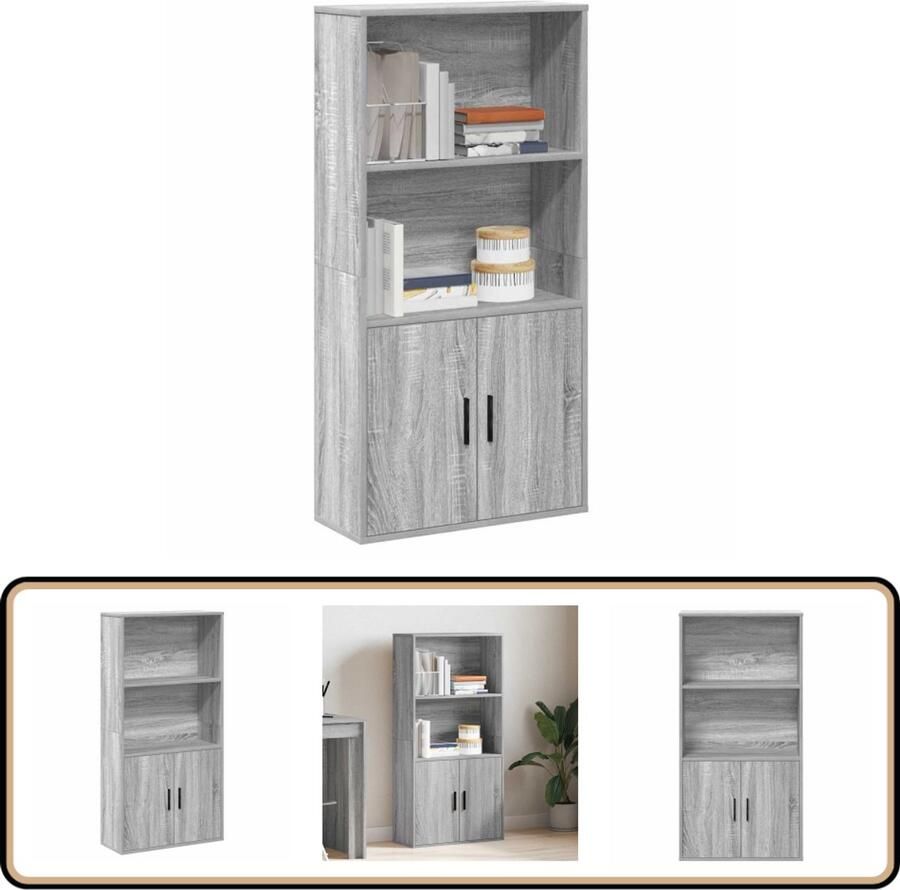 VidaXL Boekenkast Grijs Sonoma Eiken 60x24x120 cm Boekenkast Boekenkasten Boekenplank Opbergkast