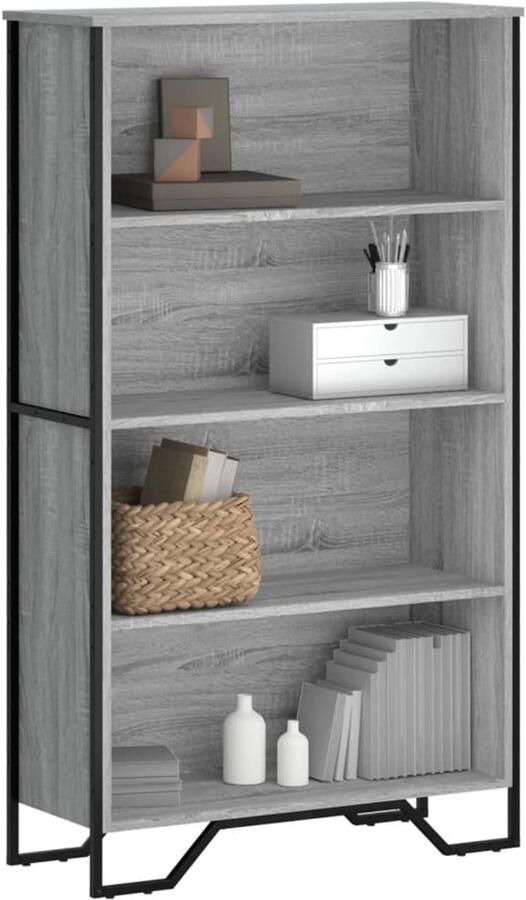 VidaXL Boekenkast Grijs Sonoma Eiken 80x137 5 cm Boekenkast Boekenkasten Boeken Plank Schappenkast