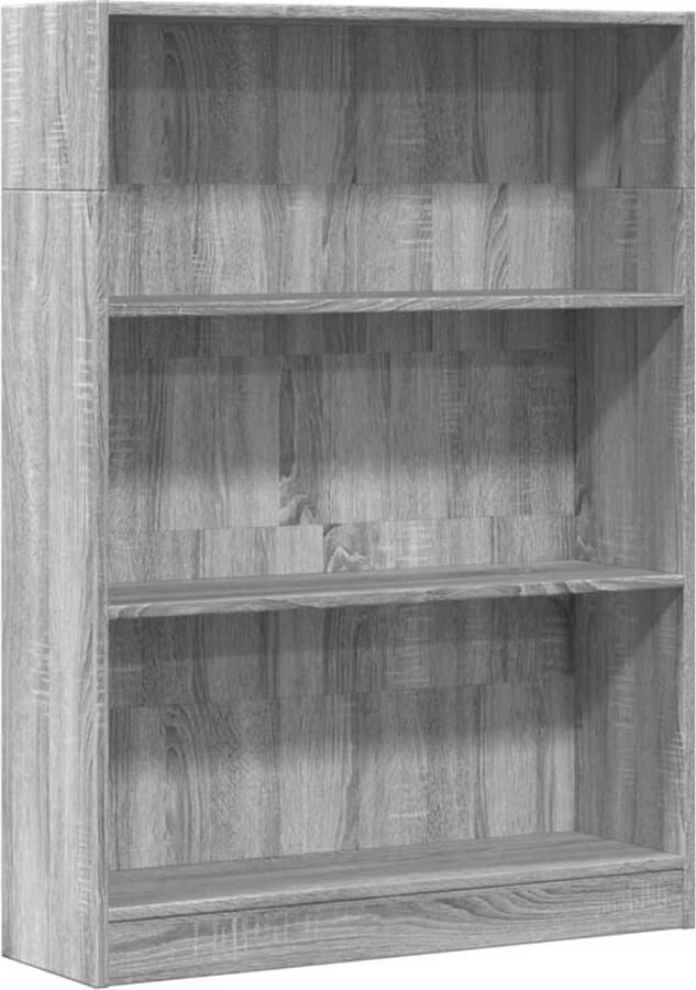 VidaXL Boekenkast Grijs Sonoma Eiken 80x24x109 cm Boekenkast Boekenkasten Boeken Plank Schappenkast