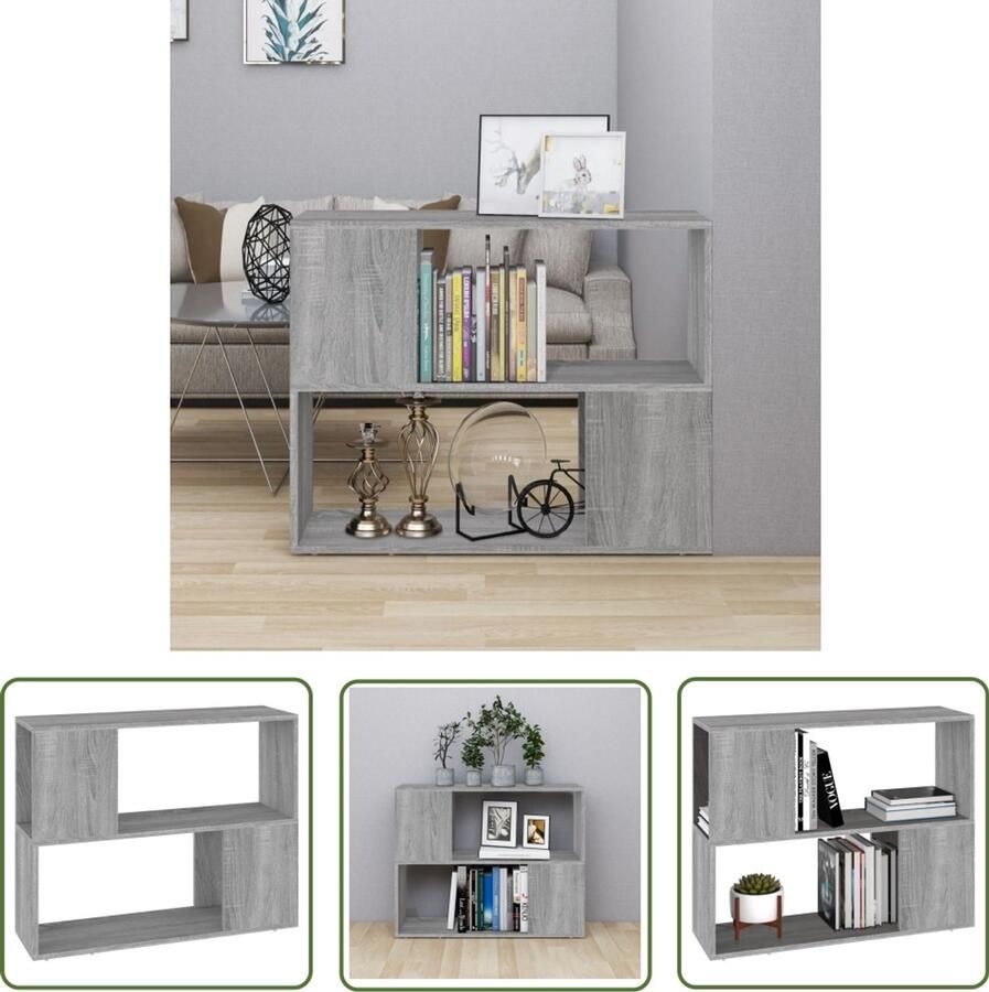 VidaXL Boekenkast Grijs Sonoma Eiken 80x24x63 cm Boekenkast Kamerscherm Grijze Boekenkast Houten Boekenkast Opslagmogelijkheden Livingroom Furniture Bedroom Furniture Home Office