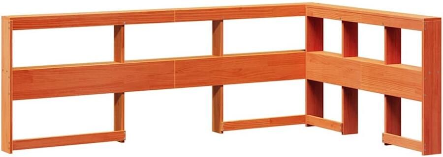 VidaXL Boekenkast Hoofdeinde L-vormig 120 cm grenenhout wasbruin