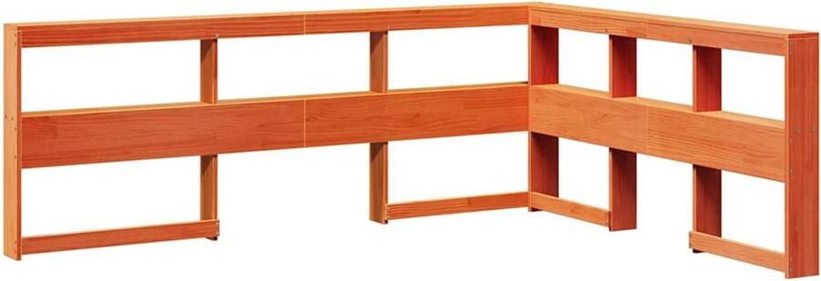 VidaXL Boekenkast Hoofdeinde L-vormig 140 cm grenenhout wasbruin