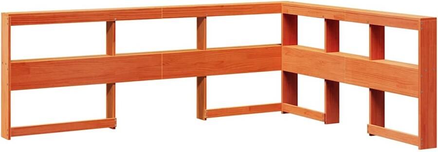 VidaXL Boekenkast Hoofdeinde L-vormig 150 cm grenenhout wasbruin